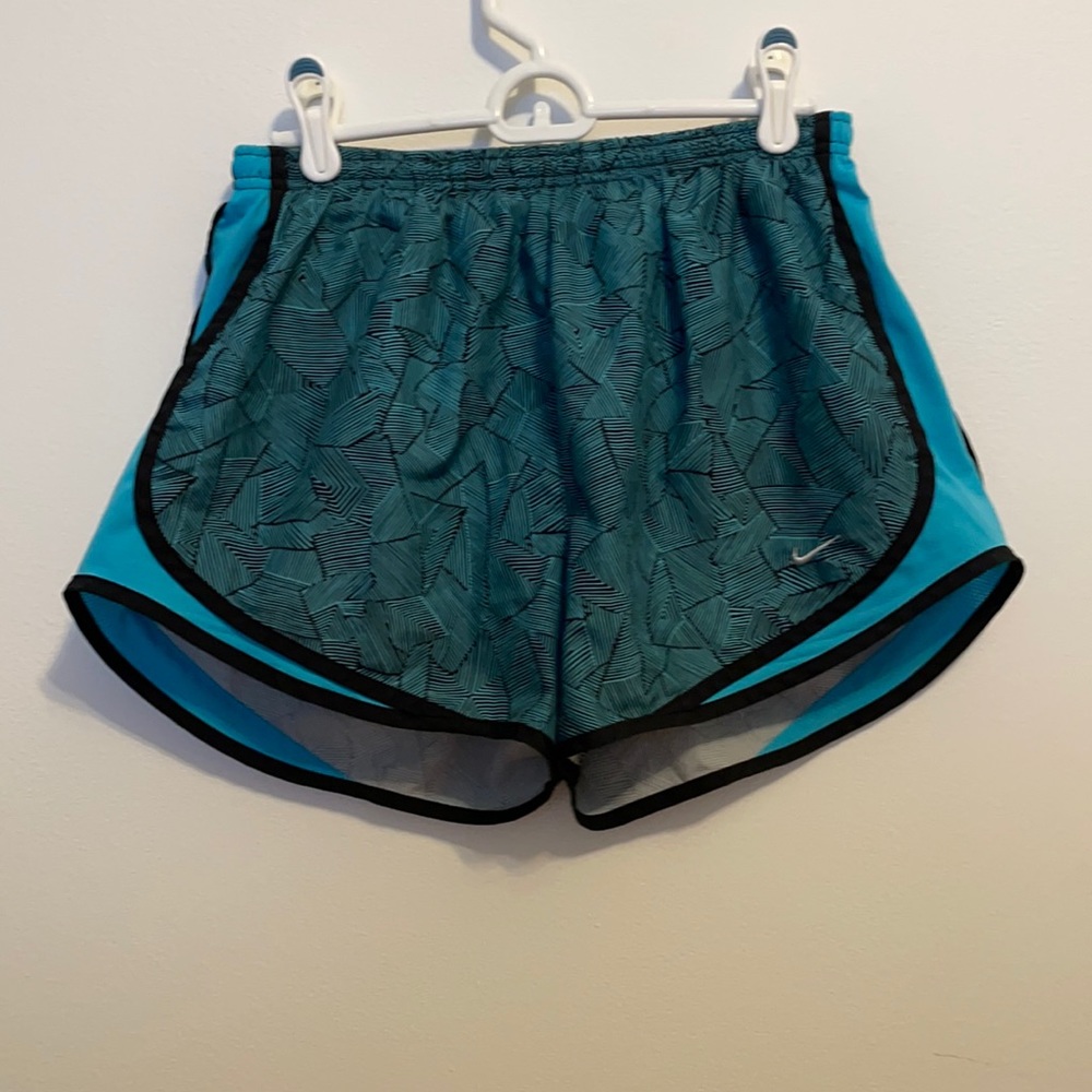 Blue and black Nike dri-fit tempo shorts